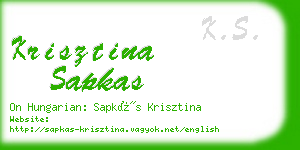 krisztina sapkas business card